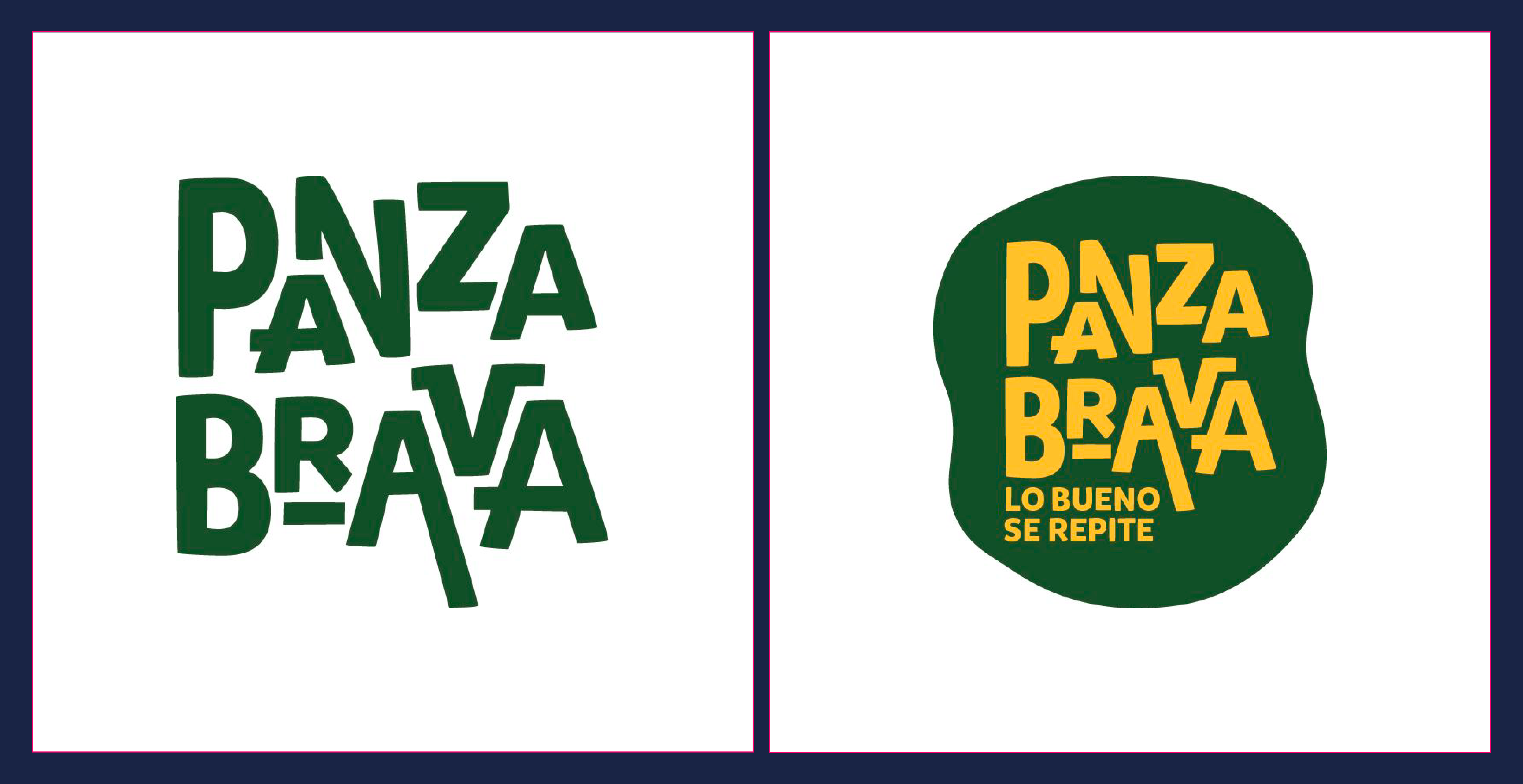 Caso de éxito Panza Brava: Extrapolamos el concepto “irregular” para darle dinamismo a la tipografía, jugando con distintas alturas y proporciones. 